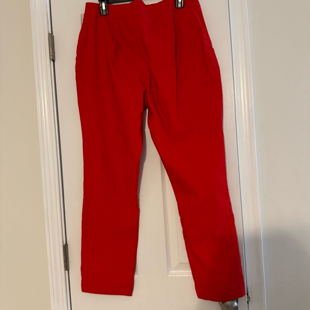 Charlie Paige Red Pants with‎ Gold Button Accents - Picture 2 of 5